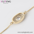 72041 xuping pulseira de design simples na China por atacado com banhado a ouro 14k